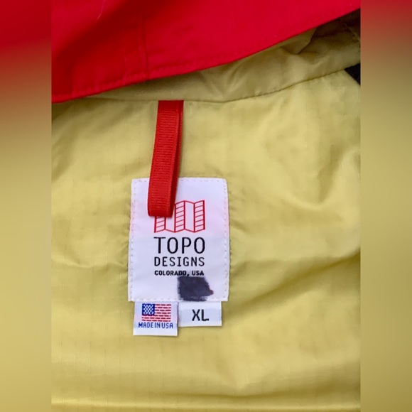 Men's XL Topo Designs Waterproof Colorblock Hooded Mountain Parka - Picture 6 of 12